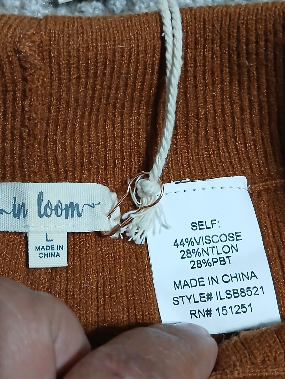 In Bloom Straight-Leg Ribbed Jeans in Rust - Picture 5 of 14